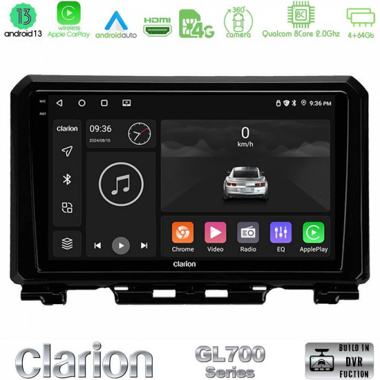 Clarion GL700 Series 8Core Android13 4+64GB Suzuki Jimny 2018-2022 Navigation Multimedia Tablet 9 Με Carplay -amp; Android Auto Clarion GL700 Series 8Core Android13 4+64GB Suzuki Jimny 2018-2022 Navigation Multimedia Tablet 9 Με Carplay -amp; Android Auto