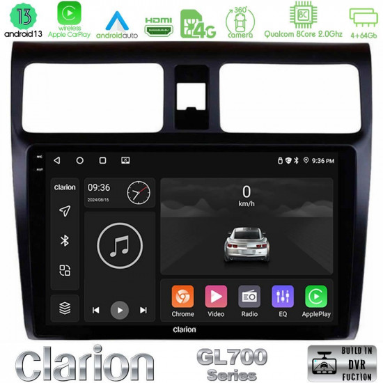 Clarion GL700 Series 8Core Android13 4+64GB Suzuki Swift 2005-2010 Navigation Multimedia Tablet 10 Με Carplay -amp; Android Auto Clarion GL700 Series 8Core Android13 4+64GB Suzuki Swift 2005-2010 Navigation Multimedia Tablet 10 Με Carplay -amp; Android Auto
