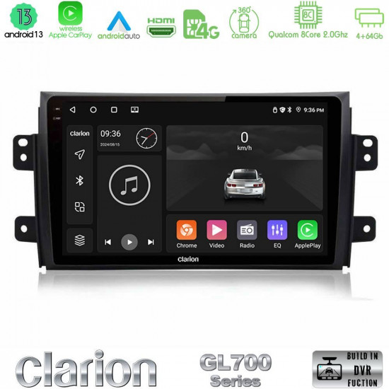 Clarion GL700 Series 8Core Android13 4+64GB Suzuki SX4 2006-2014 Fiat Sedici 2006-2014 Navigation Multimedia Tablet 9 Με Carplay -amp; Android Auto Clarion GL700 Series 8Core Android13 4+64GB Suzuki SX4 2006-2014 Fiat Sedici 2006-2014 Navigation Multimedia Tablet 9 Με Carplay -amp; Android Auto