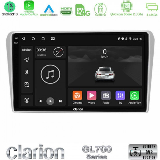 Clarion GL700 Series 8Core Android13 4+64GB Toyota Avensis T25 02/2003–2008 Navigation Multimedia Tablet 9 Με Carplay -amp; Android Auto Clarion GL700 Series 8Core Android13 4+64GB Toyota Avensis T25 02/2003–2008 Navigation Multimedia Tablet 9 Με Carplay -amp; Android Auto