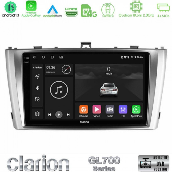 Clarion GL700 Series 8Core Android13 4+64GB Toyota Avensis T27 Navigation Multimedia Tablet 9 Με Carplay -amp; Android Auto Clarion GL700 Series 8Core Android13 4+64GB Toyota Avensis T27 Navigation Multimedia Tablet 9 Με Carplay -amp; Android Auto