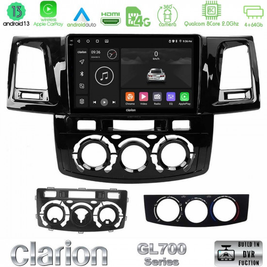 Clarion GL700 Series 8Core Android13 4+64GB Toyota Hilux 2007-2011 Navigation Multimedia Tablet 9 Με Carplay -amp; Android Auto Clarion GL700 Series 8Core Android13 4+64GB Toyota Hilux 2007-2011 Navigation Multimedia Tablet 9 Με Carplay -amp; Android Auto