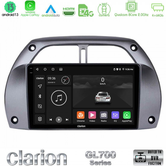 Clarion GL700 Series 8Core Android13 4+64GB Toyota RAV4 2001 - 2006 Navigation Multimedia Tablet 9 Με Carplay -amp; Android Auto Clarion GL700 Series 8Core Android13 4+64GB Toyota RAV4 2001 - 2006 Navigation Multimedia Tablet 9 Με Carplay -amp; Android Auto