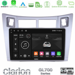 Clarion GL700 Series 8Core Android13 4+64GB Toyota Yaris Navigation Multimedia Tablet 9 (Ασημί Χρώμα) Με Carplay -amp; Android Auto