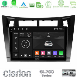 Clarion GL700 Series 8Core Android13 4+64GB Toyota Yaris Navigation Multimedia Tablet 9 (Μαύρο Χρώμα) Με Carplay -amp; Android Auto