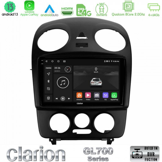 Clarion GL700 Series 8Core Android13 4+64GB VW Beetle Navigation Multimedia Tablet 9 Με Carplay -amp; Android Auto Clarion GL700 Series 8Core Android13 4+64GB VW Beetle Navigation Multimedia Tablet 9 Με Carplay -amp; Android Auto