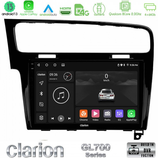 Clarion GL700 Series 8Core Android13 4+64GB VW GOLF 7 Navigation Multimedia Tablet 10 Με Carplay -amp; Android Auto Clarion GL700 Series 8Core Android13 4+64GB VW GOLF 7 Navigation Multimedia Tablet 10 Με Carplay -amp; Android Auto