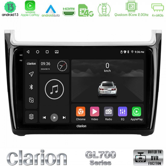 Clarion GL700 Series 8Core Android13 4+64GB Vw Polo Navigation Multimedia Tablet 9 Με Carplay -amp; Android Auto Clarion GL700 Series 8Core Android13 4+64GB Vw Polo Navigation Multimedia Tablet 9 Με Carplay -amp; Android Auto