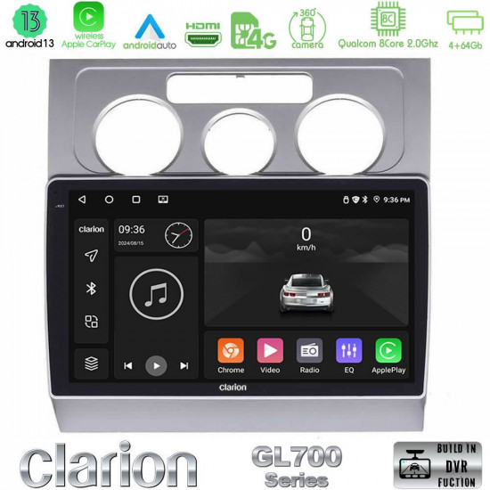Clarion GL700 Series 8Core Android13 4+64GB VW Touran 2003-2011 Navigation Multimedia Tablet 10 Με Carplay -amp; Android Auto Clarion GL700 Series 8Core Android13 4+64GB VW Touran 2003-2011 Navigation Multimedia Tablet 10 Με Carplay -amp; Android Auto