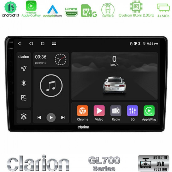 Clarion GL700 Series Alfa Romeo Mito 2008-2014 8Core Android13 4+64GB Navigation Multimedia Tablet 9 Με Carplay -amp; Android Auto Με Carplay -amp; Android Auto Clarion GL700 Series Alfa Romeo Mito 2008-2014 8Core Android13 4+64GB Navigation Multimedia Tablet 9 Με Carplay -amp; Android Auto Με Carplay -amp; Android Auto