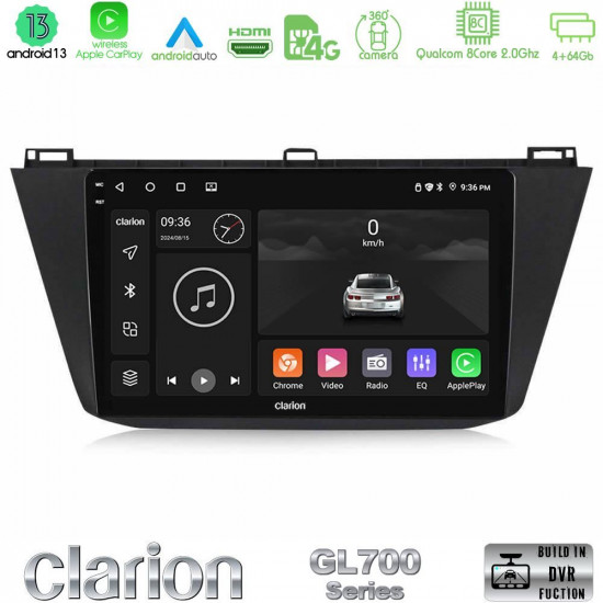 Clarion GL700 Series Vw Tiguan 2016-2022 8Core Android13 4+64GB Navigation Multimedia Tablet 10? Με Carplay -amp; Android Auto Clarion GL700 Series Vw Tiguan 2016-2022 8Core Android13 4+64GB Navigation Multimedia Tablet 10? Με Carplay -amp; Android Auto