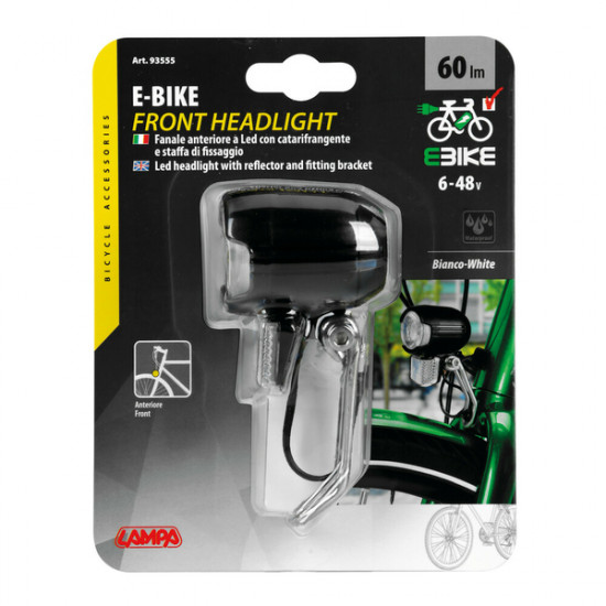 ΦΩΣ ΕΜΠΡΟΣ ΠΟΔΗΛΑΤΟΥ E-BIKE LED 6>48V 60lm ΜΕ ΑΝΑΚΛΑΣΤΗΡΑ (ΓΙΑ ΔΥΝΑΜΟ)