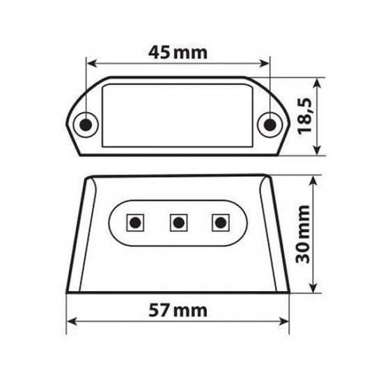 ΦΩΣ ΠΙΝΑΚΙΔΑΣ (ΠΛΑΦΟΝΙΕΡΑ) MOTO A-LON  12V 3LED SMD 57x30mm ΛΕΥΚΟ ΦΩΣ/ΜΑΥΡΟ ΧΡΩΜΑ 1ΤΕΜ