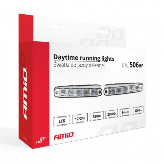 ΦΩΤΑ ΗΜΕΡΑΣ DRL 12/24V 11,52W 10LED 1000Lm 160x25x52mm AMiO – 2 ΤΕΜ.