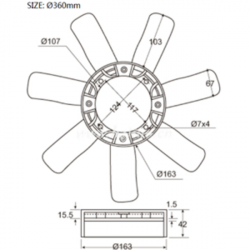 ΦΤΕΡΩΤΗ TOYOTA HILUX LN30/40/ HIACE 79-85/ L 360mm (7 ΦΥΛΛΑ)