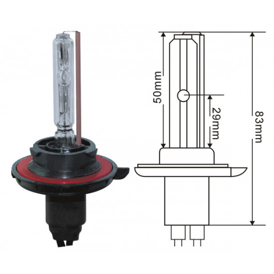 H13-3 ΛΑΜΠΑ XENON διπλή 6000Kelvin XENON H13 LAMP