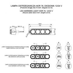 Horpol ΦΩΣ ΠΡΟΕΙΔΟΠΟΙΗΣΗΣ 12/24V HOR78 6W 4LED 143x35mm ΜΠΛΕ
