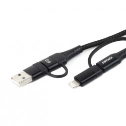 ΚΑΛΩΔΙΟ ΦΟΡΤΙΣΗΣ ΚΑΙ ΣΥΓΧΡΟΝΙΣΜΟΥ USB C/USB C iOs/USB A 100cm FullLINK UC-15 AMIO