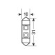 Lampa 24/28V SV8,5-8 HYPER-LED6 9x31mm