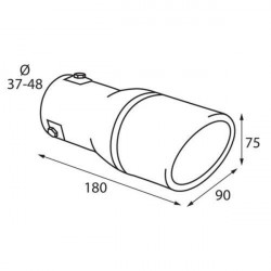 Lampa ΑΚΡΟ ΕΞΑΤΜΙΣΗΣ TS-25 Φ 37-58 mm - ΣΤΡΟΓΓΥΛΟ ΜΑΥΡΟ/ΙΝΟΧ
