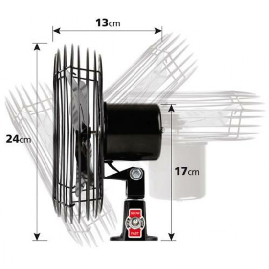 Lampa ΑΝΕΜΙΣΤΗΡΑΣ 24V ΜΕΤΑΛΛΙΚΟΣ ΜΑΥΡΟΣ 8 ΙΝΤΣΩΝ