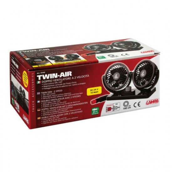 Lampa ΑΝΕΜΙΣΤΗΡΑΣ TWIN-AIR 24V 16W (2 ΤΑΧΥΤΗΤΕΣ - Φ 11 cm)
