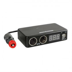 Lampa ΑΝΤΑΠΤΟΡΑΣ ΑΝΑΠΤΗΡΑ 12/24/36V ΔΙΠΛΟΣ ΜΕ 2 USB+ΒΟΛΤΟΜΕΤΡΟ MULTI POWER ΜΕ ΚΑΛΩΔΙΟ 80cm