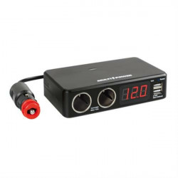 Lampa ΑΝΤΑΠΤΟΡΑΣ ΑΝΑΠΤΗΡΑ 12/24/36V ΔΙΠΛΟΣ ΜΕ 2 USB+ΒΟΛΤΟΜΕΤΡΟ MULTI POWER ΜΕ ΚΑΛΩΔΙΟ 80cm