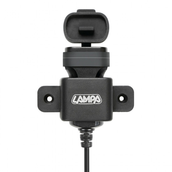 Lampa Αντάπτορας Αναπτήρα 12/24V 2,4A USB με καλώδιο 150cm για φόρτιση συσκευών 2400mA Αδιαβροχος