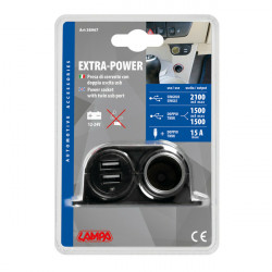 Lampa ΑΝΤΑΠΤΟΡΑΣ ΑΝΑΠΤΗΡΑ 15A ΜΕ ΔΙΠΛΟ USB