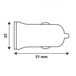 Lampa ΑΝΤΑΠΤΟΡΑΣ ΑΝΑΠΤΗΡΑ ΜΕ 2 USB 12/24V 2500 mA LED PLUG-IN 2 (Φ 25mm / ΜΗΚΟΣ 51mm)