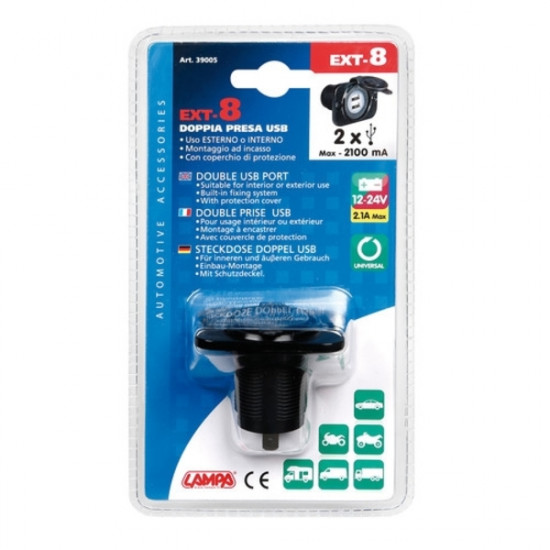 Lampa ΑΝΤΑΠΤΟΡΑΣ ΑΝΑΠΤΗΡΑ ΜΕ ΚΑΠΑΚΙ ΜΕ 2 USB