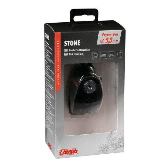 Lampa ΑΝΤΙΚΛΕΠΤΙΚΟ ΔΙΣΚΟΦΡΕΝΟΥ STONE ΜΑΥΡΟ 5,5mm (2 ΚΛΕΙΔΙΑ)