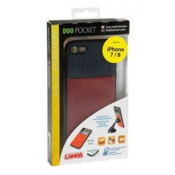 Lampa APPLE iPHONE 7 - 8 ΘΗΚΗ ΚΙΝΗΤΟΥ DUO POCKET ΜΠΛΕ-ΜΠΟΡΝΤΩ ΜΑΓΝΗΤΙΚΗ SILVER LINE