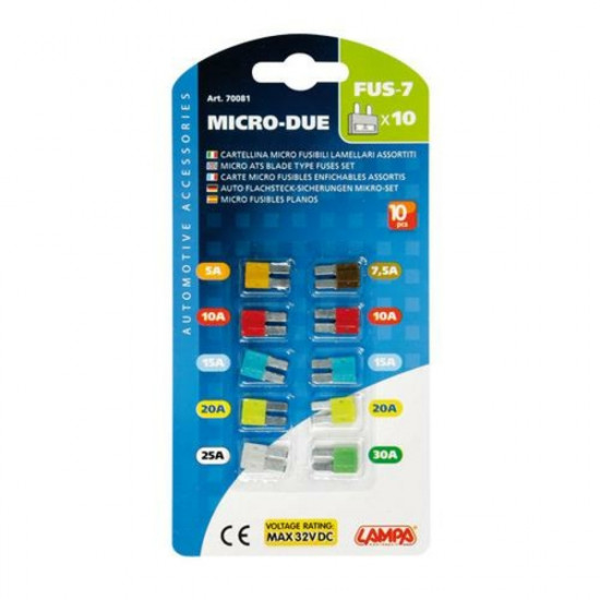 Lampa ΑΣΦΑΛΕΙΕΣ ΣΕ ΚΑΡΤΕΛΑ ΣΕΤ 10ΤΕΜ. MICRO-DUE 12/32V