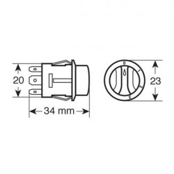 Lampa ΔΙΑΚΟΠΤΗΣ 4 ΘΕΣΕΩΝ 12/24V 10A ΣΤΡΟΓΓΥΛΟΣ 23mm