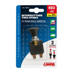 Lampa ΔΙΑΚΟΠΤΗΣ PUSH-PULL 14,2mm 12/24V 50A ΜΕ ΚΟΚΚΙΝΟ LED