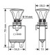 Lampa ΔΙΑΚΟΠΤΗΣ PUSH-PULL 14,2mm 12/24V 50A ΜΕ ΚΟΚΚΙΝΟ LED