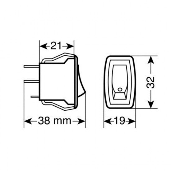Lampa ΔΙΑΚΟΠΤΗΣ ROCKER 12/24V (LED 10A - ΜΠΛΕ)