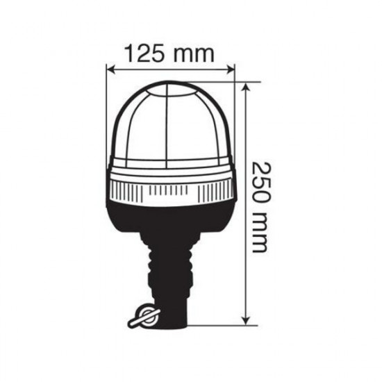 Lampa Φάρος βιδωτός Ελαστικός RL-3 12V/24V με DIN 125x250mm