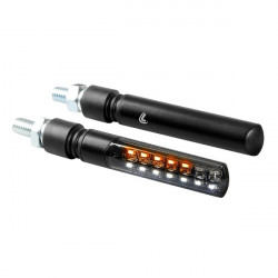 Lampa ΦΛΑΣ ΕΜΠΡΟΣ ΓΙΑ MOTO LINE SQ 12V SMD LED 2 ΧΡΗΣΕΩΝ ΘΕΣΕΩΣ/ΦΛΑΣ (ΜΑΥΡΟ 92 X 16 mm) - 2 ΤΕΜ.