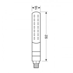 Lampa ΦΛΑΣ ΕΜΠΡΟΣ ΓΙΑ MOTO LINE SQ 12V SMD LED 2 ΧΡΗΣΕΩΝ ΘΕΣΕΩΣ/ΦΛΑΣ (ΜΑΥΡΟ 92 X 16 mm) - 2 ΤΕΜ.