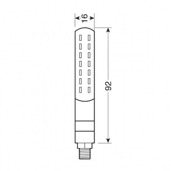 Lampa ΦΛΑΣ ΕΜΠΡΟΣ ΓΙΑ MOTO LINE SQ 12V SMD LED 2 ΧΡΗΣΕΩΝ ΘΕΣΕΩΣ/ΦΛΑΣ (ΜΑΥΡΟ 92 X 16 mm) - 2 ΤΕΜ.