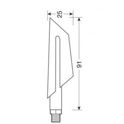 Lampa ΦΛΑΣ ΜΟΤΟ CICLON ΜΑΥΡΑ 12V SMD LED 91x25mm