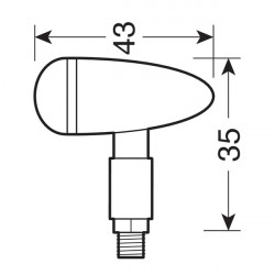 Lampa ΦΛΑΣ ΜΟΤΟ DROP 12V SMD LED (35x43mm) ΧΡΩΜΙΟ -2 ΤΕΜ.