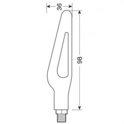 Lampa ΦΛΑΣ ΜΟΤΟ GLORY SQ ΜΑΥΡΑ 12V SMD LED 98x36mm