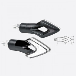 Lampa ΦΛΑΣ ΜΟΤΟ LUM LED 12V 75x27mm ΜΑΥΡΑ 2 ΤΕΜ.