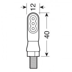 Lampa ΦΛΑΣ ΜΟΤΟ NANO LED 12V 35x18mm ΜΑΥΡΑ 2 ΤΕΜ.