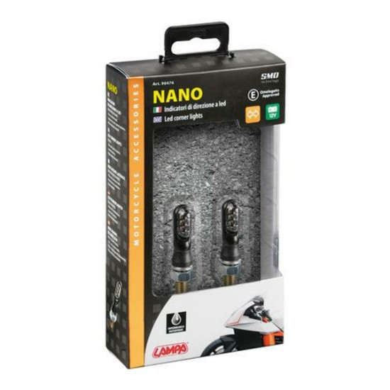 Lampa ΦΛΑΣ ΜΟΤΟ NANO LED 12V 35x18mm ΜΑΥΡΑ 2 ΤΕΜ.