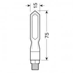 Lampa ΦΛΑΣ ΜΟΤΟ PIERCER SQ 12V ΜΑΥΡΑ SMD LED 75x15mm 2ΤΕΜ.